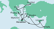 Route: Ägäis & Israel mit AIDAcara