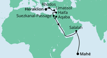 Route: Von Kreta auf die Seychellen mit AIDAblu