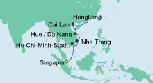 Route: Große Vietnam-Reise mit AIDAvita