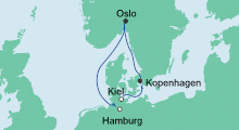 Route: Kurzreise von Kiel nach Hamburg mit AIDAvita