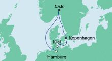 Route: Kurzreise Kiel nach Hamburg mit AIDAluna