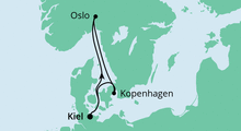 Route: Kurzreise ab Kiel 2 mit AIDAbella
