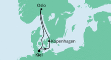 Route: Kurzreise nach Norwegen & Dänemark mit AIDAbella