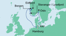 Route: Norwegen ab Kiel 3 mit AIDAcara