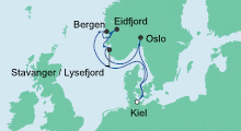 Route: Norwegen ab Kiel 4 mit AIDAluna