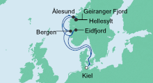 Route: Norwegens Fjorde 4 mit AIDAbella