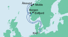 Route: Norwegens Fjorde 4 mit AIDAbella