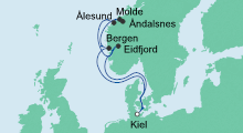 Route: Norwegens Fjorde 4 mit AIDAbella