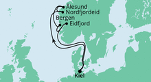 Route: Norwegens Küste 2 mit AIDAprima