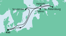 Route: Ostsee ab Kiel mit AIDAprima