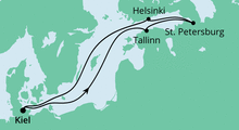 Route: Ostsee ab Kiel mit AIDAcosma