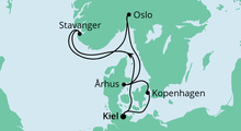 Route: Norwegen & Dänemark ab Kiel mit AIDAbella