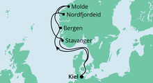 Route: Norwegen ab Kiel mit AIDAcosma
