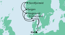Route: Norwegen ab Kiel mit AIDAcosma
