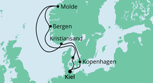 Route: Norwegen ab Kiel mit AIDAcosma