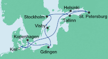 Route: Perlen der Ostsee 1 mit AIDAaura