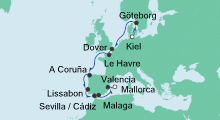 Route: Von Kiel nach Mallorca mit AIDAbella