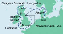 Route: Großbritannien & Irland mit AIDAaura