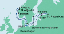 Route: Norwegens Küste & Ostsee 1 mit AIDAprima