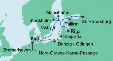 Route: Große Ostsee-Reise 4 mit AIDAcara
