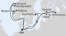 Route: KEL14091 mit AIDAprima