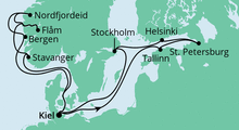 Route: Norwegen & Ostsee 1 mit AIDAprima