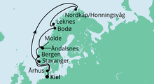Route: Norwegen mit Lofoten & Nordkap 4 mit AIDAbella