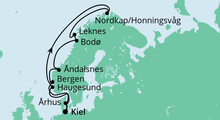 Route: Norwegen mit Lofoten & Nordkap 4 mit AIDAbella