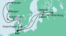 Route: Norwegen & Ostsee mit AIDAcosma