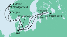 Route: Norwegen & Ostsee mit AIDAcosma