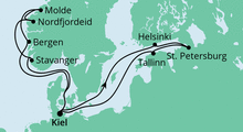 Route: Norwegen & Ostsee mit AIDAcosma