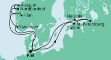 Route: Norwegen & Ostsee mit AIDAcosma