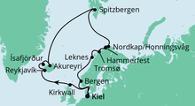 Route: Highlights am Polarkreis mit AIDAluna