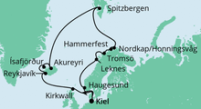 Route: Highlights am Polarkreis mit AIDAluna