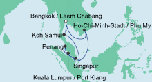 Route: Thailand, Malaysia & Singapur 2 mit AIDAbella