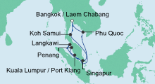 Route: Thailand, Malaysia & Singapur 3 mit AIDAbella