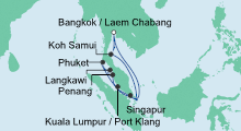 Route: Thailand, Malaysia & Singapur 3 mit AIDAbella