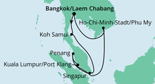 Route: Thailand, Malaysia & Singapur 2 mit AIDAbella