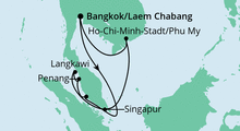 Route: Thailand, Malaysia & Singapur 2 mit AIDAbella