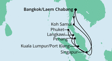 Route: Thailand, Malaysia & Singapur 3 mit AIDAbella