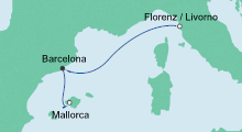 Route: Von der Toskana nach Mallorca mit AIDAprima