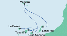 Route: Kanaren & Madeira 1 mit AIDAstella