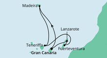 Route: Kanaren & Madeira ab Gran Canaria mit AIDAperla