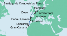 Route: Gran Canaria nach Hamburg 2 mit AIDAvita