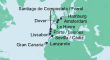 Route: Ostern von Gran Canaria nach Hamburg mit AIDAsol