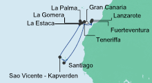 Route: Kanaren & Kapverden 1 mit AIDAcara