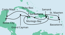 Route: Karibik & Mexiko ab Dom. Rep. 1 mit AIDAdiva