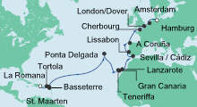 Route: Meergenießer von La Romana nach Hamburg mit AIDAdiva