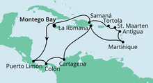 Route: Karibik & Mittelamerika 2 mit AIDAluna