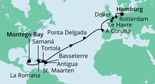 Route: Von Jamaika nach Hamburg 3 mit AIDAdiva